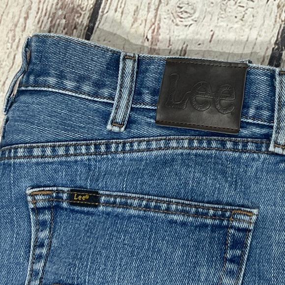 Lee Blue Denim Jeans Mens Pants Distressed Cowboy - Picture 2 of 10